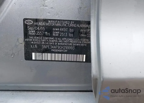 2016 Hyundai Sonata Sport из США, поврежденный, VIN 5NPE34AF9GH299993